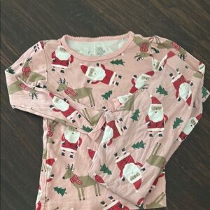 Carter's Pink Santa and Reindeer Pajama Set